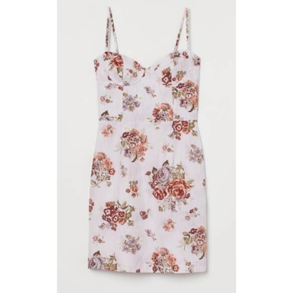 Brock Collection x H&M Powder Pink Floral Lyocell-blend Mini Dress Medium - Picture 2 of 7